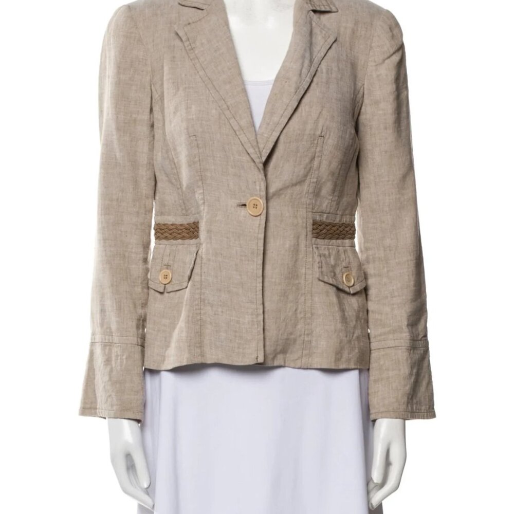 Trina Turk Beige Linen Blazer Women’s Size 4 - Very Good Condition
